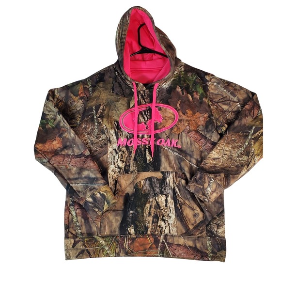 Mossy Oak Tops - Mossy‎ Oak Camouflage Pink Logo Hoodie Women's